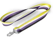 TAMAWire LGBTQIA Pride Flag Lanyard, Gay Lesbian Bisexual Badge Safety Breakaway for Event, Thing Accessories Stuff (Non-Binary), Multi