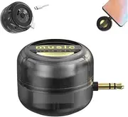 Portable 5X Speaker Amplifier–Plug & Play for Music/Calls, Portable Mobile Phones Sound Amplifier, Crystal Clear Sound,Compact Speaker,for Smartphone Tablet Notebook (Black,3.5mm)