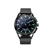 Smart Watch H8S Blood Pressure Oxygen Health Monitoring Sports Watch 1.32 Inches Waterproof Magnetic Charging Lightweight - Black leather