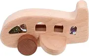 Wooden Airplane Push Pull for Educational Learning with Beads Safe Natural Beech for Ages Engaging Push Along Game for Sensory Development
