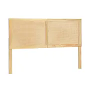 Artiss Bed Head Headboard Queen Double Rattan - RIBO Pine
