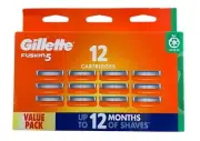 Gillette Fusion 5 Value Pack 12 Manual Type Shaving Blades Cartridges Genuine