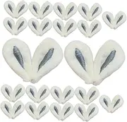 20pcs Rabbit Ears Headwear Accessories Soft Plush Para Bunny Cage Bunnies Hair Plush Cushion Wig Fake White Bunnies for Props Felt Rabbit Ear Miniature Light Fabric