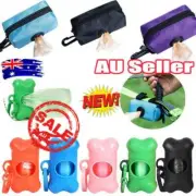 Pet Dispenser Waste Dog Poo Puppy Pick-Up Bags Poop Bag Holder Hook Pouch AU