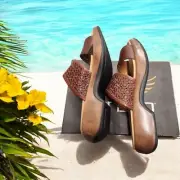 Dansko 41 Sandals Lydia US 10.5-11 Double Strap Slide Platform Comfort Brown New