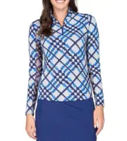 NEW IBKUL Women's Long Sleeve Mock Neck Sonika Golf Pullover 2XL