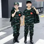 【臺灣出貨】兒童迷彩服全套兒童中小學軍訓服套裝小孩幼兒園演出服夏令營戶外