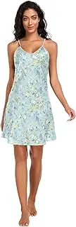 [FRODOTGV] Summer Nightgowns for Women Sexy V Neck Pajama Lingerie Aesthetic Flore Blue Sleeveless Pajama Dress for Women S