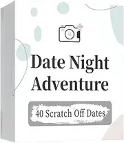 40 Date Ideas Card Games for Couples Date Night - Unique Date Deck Scratch Off Cards, Gifts for Boyfriend - Romantic Newlywed and Wedding Anniversary Couples Gifts for Him and Her
