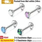 4PCSOpalite Piercing Studs Surgical Steel Labret Lip Bar Body Piercing Jewellery