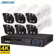 8MP4K Security Camera CCTV System Home Surveillance Kit POE Nvr Audio Record Set