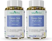 Green Velly Indian Neuherbs Deep Sea Omega 3 Fish Oil - Omega 3 Supplement Triple Strength 2500 Mg (Essential Fatty Acid Combination of 1486 mg 892 mg EPA and 594 mg DHA per serving),120 Softgel Count for Men and women
