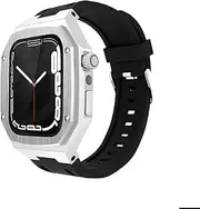 [CEKGDB] Rubber Modified Strap For Apple Watch Band 44mm 45mm 41mm Stainless Steel Protective Shell Kit iWatch Series 8 7 6 5 4 SE Coeera