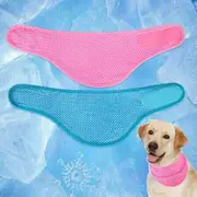 Dog Cooling Bandana 2 Pack Instant Chill Out Pet Scarf Adjustable,Summer Outdoor Ice Neck Cooler Blue Pink Size Small