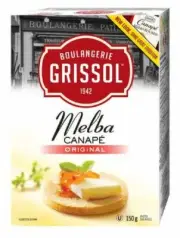 6x Grissol Melba Canapé Plain 150g - From Canada - Always FRESH