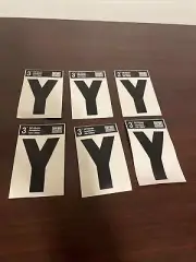 Hy-Ko Vinyl 3 In. Non-Reflective Adhesive Letter, Y 6 pk