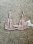 Calvin Klein Women's Sheer Marquisette Unlined Plunge Bra Subdued Pink 32C- NEW
