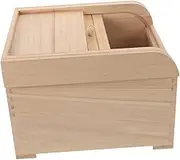 PEPLAYTAL Solid Wood Rice Box Rice Storage Bin Bins for Kitchen Food Storage Container Storage Boxes with Lids Food Containers with Lids Storage Holder Cereal Storage Containers Beige Wooden