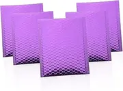 NUOBESTY 4sets Bubble Bag Professional Bubble Envelopes Dispenser Mailer 4x8 Self-Seal Shipping Packaging Envelopes for Shipping Wrap Large Bubbles Clear Liner Base Purple Aluminized 10pcs*4