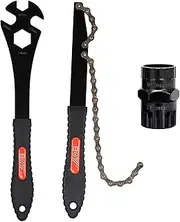 Bicycle Repair Tool Kit, Freewheel and Cassette Removal Set with Chain Whip, Pedal Wrench, Mountain Bike Maintenance Tools