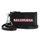 BALENCIAGA 巴黎世家 594548 印字LOGO牛皮證件零錢包.黑/紅