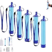 Personal Straw Water Filter for Camping, Hiking, Survival, Emergency, Travel, Respontse Emergency Survival Gear to Purify Water, Portable Water Filter Straw for Drinking Outdoors(5pcs)