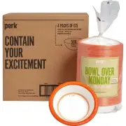 Perk Heavy-Weight Paper Bowls 12 Oz. White/Orange PK54332CT