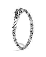 John Hardy Sterling Silver Legends Naga Extra Small Chain Bracelet with Blue Sapphire Eyes