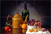 Ceramic Tile Mural Backsplash Poole Grapes Wine Kitchen Art FPA023