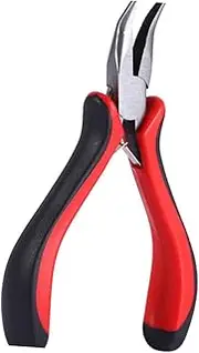 Healeved 1Set Hair Extension Pliers Kit with Pulling Hook and Silicone Lined Micro Rings Professional Hairdressing Tool for Easy Hair Extensions and Styling Brown Ring