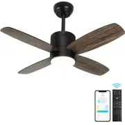 38'' Ceiling Fan with Lights and Remote, Small Outdoor Ceiling Fans with Dimm...