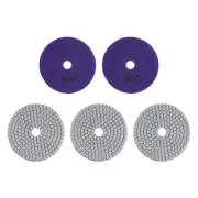 5pcs 4" Grit 800 Diamond Polishing Pad Wet/Dry for Stone Concrete Marble Quartz