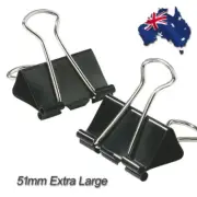 24 x PCS Extra Large Foldback Fold Back Clips Black 51mm Bulldog Clip 50mm
