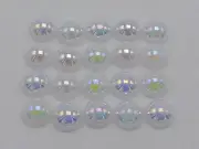 200 White Luster AB Acrylic Round Half Pearl 10mm FlatBack Beads Scrapbook