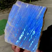 299G Natural Flashy Rainbow Moonstone Sunstone Crystal Slab Energy Healing