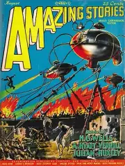 Amazing Stories Science Fiction NEW Metal Sign: HG Wells War of the Worlds Art