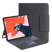 J3129 For Ipad Pro 12.9 2022/2021/2020/2018 Bluetooth Keyboard Leather Case Black