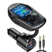 Bluetooth FM Transmitter (Upgraded Version) in-Car Wireless Radio Adapter Kit...