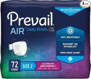 Prevail Breezers 360 Incontinence Briefs, Ultimate Absorbency, Size Two, 72 Coun
