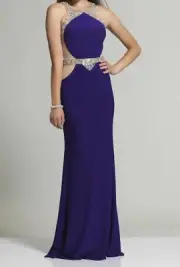 Dave and Johnny Purple Illusion Prom Gown Dress Size 0 NWT Style 1900