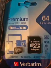 verbatim 64 gb micro sd and adapter