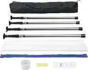 VEVOR Dust Barrier Poles, 10 Ft Spring Barrier Loaded Poles, Dust Barrier System with 4 Telescoping Poles, Magnetic Zipper, Carry Bag and 32.8x13.12 Ft Plastic Film, for Interior Decoration, Painting