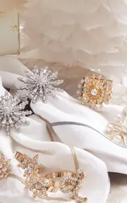 [Joanna Buchanan] Set-of-Four Dazzling Snowflake Napkin Rings