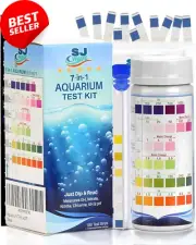 Aquarium Test Strips 7-in-1 Fish Tank Water Testing Kit & Ebook, 100 Fast & Accu