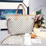 現貨+免運 二手正品 LV 路易威登 N41361 NEVERFULL 經典老花 米色 中號購物袋 托特包 N41605