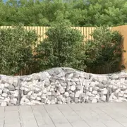 vidaXL Arched Gabion Basket 200x50x60/80 cm Galvanised Iron