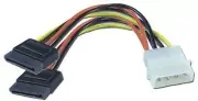 Galaxy 4pin Molex to Dual 15pin SATA Power Y Cable , GC6ATAM2