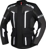IXS Evans-ST 2.0 Waterproof Touring Motorcycle Textile Jacket, black-grey-white, Size 2XL for Men Black Grey White