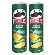 919687 2 X 165G TIN PRINGLES CHEESE & ONION FLAVOURED POTATO CHIPS & CRISPS
