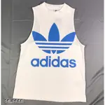 【SO-DOPE】ADIDAS TANK TOP 三葉草 LOGO 背心 白 水藍 運動 女裝 DH3180